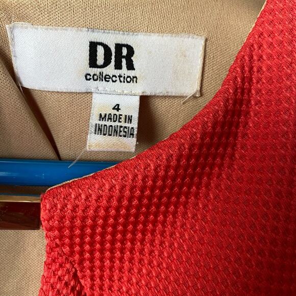 DR Collection sz 4 coral pink sleeveless work career‎ sheath dress - Picture 5 of 9